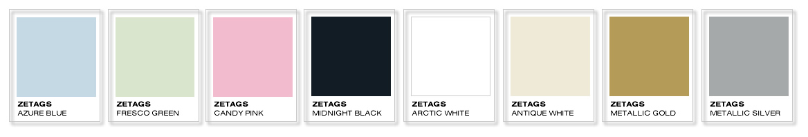 Zeetags colour pallet